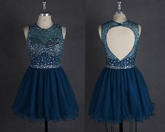 Navy Blue Homecoming Dress,lace Homecoming Gown,tulle Homecoming Gowns ...