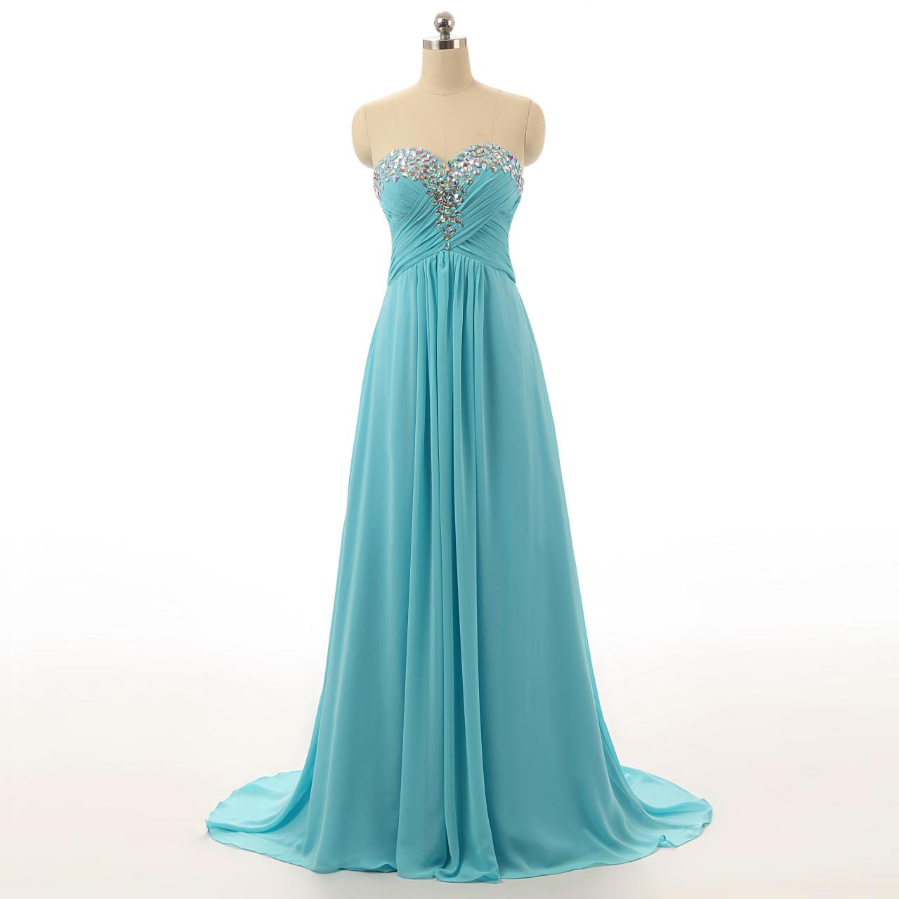 Charming Beading Chiffon Long Prom Dresses,sweetheart Evening Dresses ...