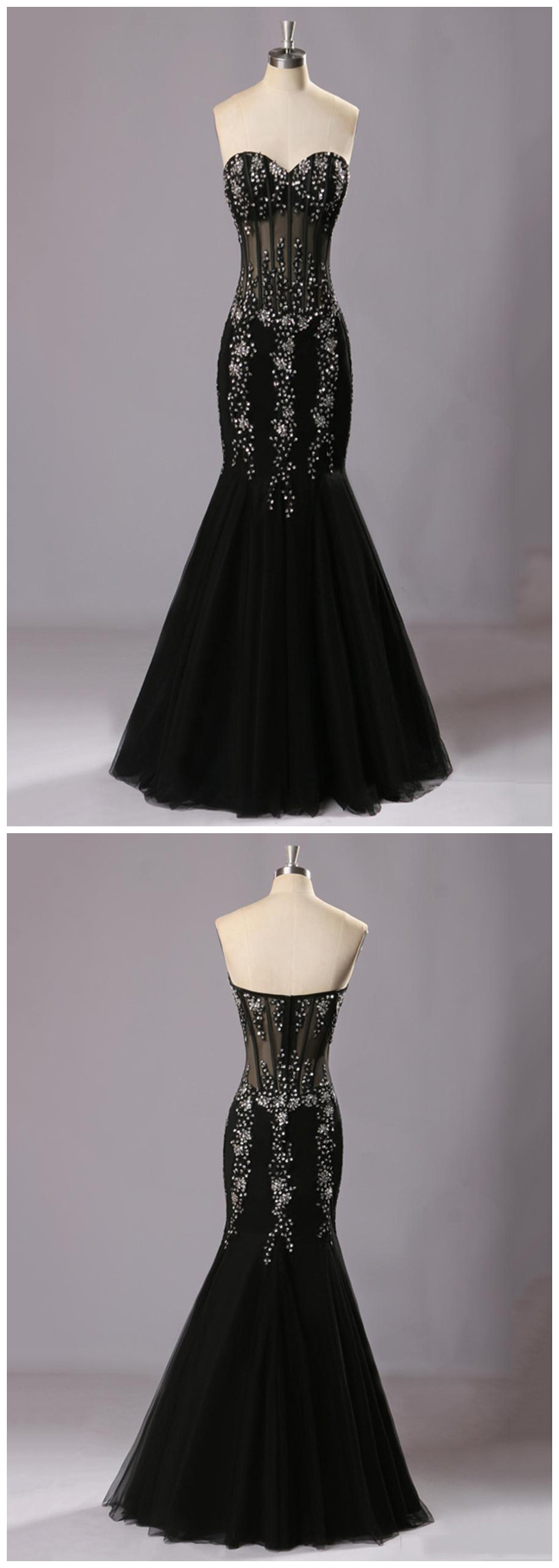 Black Mermaid Prom Dress,sweetheart Prom Dresses,evening Dress on Luulla