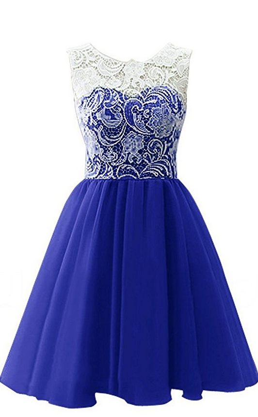 Sleeveless Lace Short Party Dresses Evening Gowns Short Prom Dresses on ...