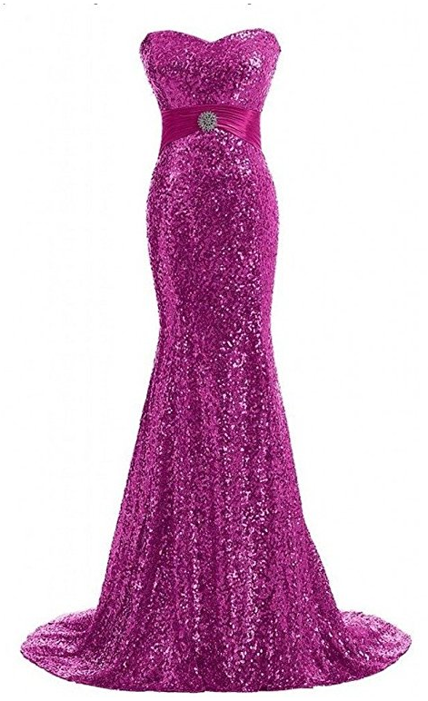 Gorgeous Sequins Formal Evening Dress Long Mermaid Prom Ball Gown on Luulla
