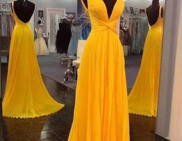 Prom Dresses Backless Prom Dresses,Party Dresses Plus Size Dresses Yellow Evening Dresses Sexy Evening Gowns Formal Dresses Evening Dresses Party Evening